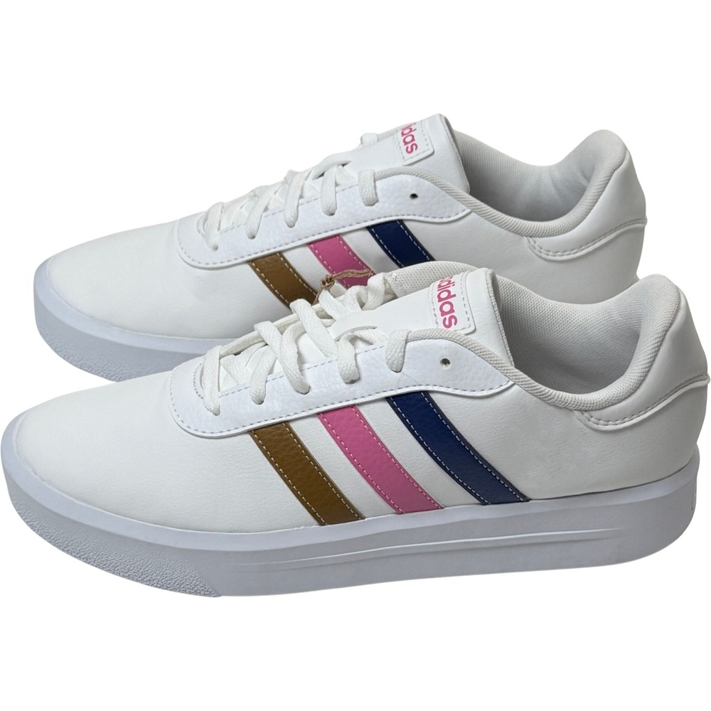 Adidas Court Platform Shoes / Sneakers - NEW Womens 8.5 Vanilla / Wht #47751-ZZ1